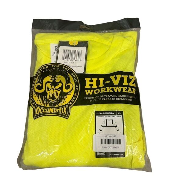 OCCUNOMIX Hi-VIZ Yellow High Visibility, Workwear, Long Sleeve XL Men’s NEW - Picture 1 of 7